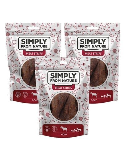 Simply From Nature Meat Strips koeramaiuse kitselihaga, 3x80 g цена и информация | Koerte maiused | hansapost.ee