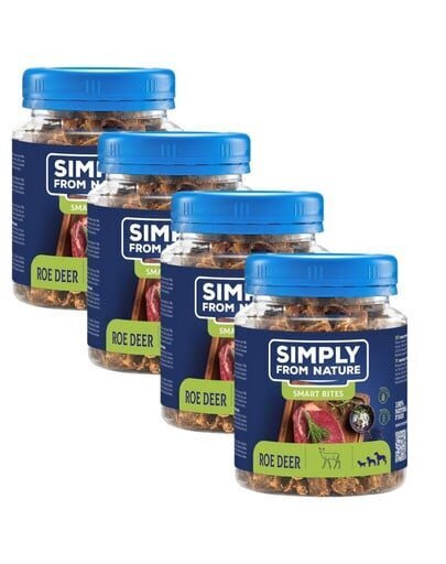 Simply From Nature Smart Bites hirvelihaga, 4x130 g цена и информация | Koerte maiused | hansapost.ee