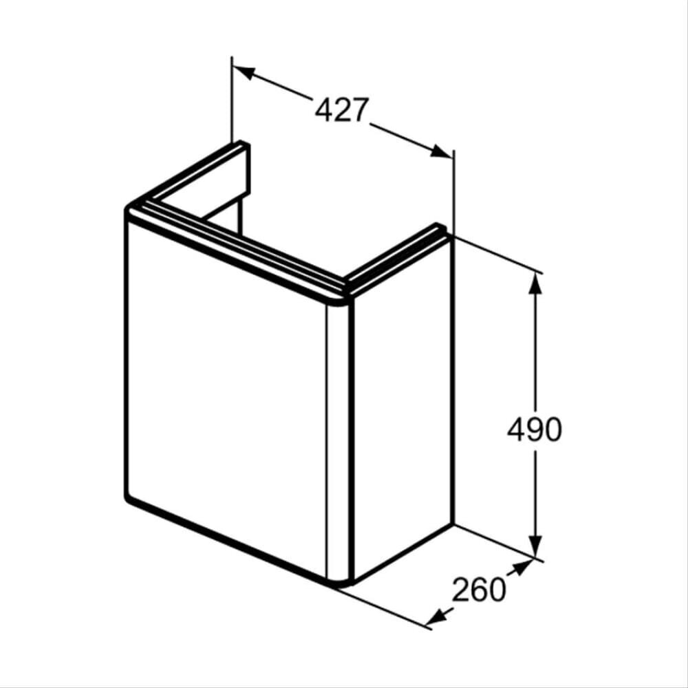 Vannitoakapp valamu ja segistiga Ideal Standard Adapto 45 hind ja info | Vannitoakapid | hansapost.ee