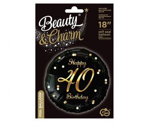 Воздушный шар из фольги Beauty&Charm, "Happy birthday 40 ", размер 18" цена и информация | Воздушные шары | hansapost.ee