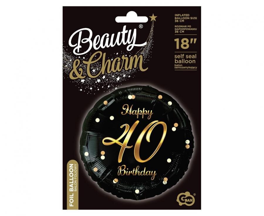 Fooliumist õhupall Beauty&Charm Happy birthday 40 цена и информация | Õhupallid | hansapost.ee