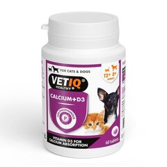 Toidulisand kassidele ja koertele Vetiq Calcium + D3 toidulisandid, 60 tk. hind ja info | Toidulisandid, vitamiinid ja parasiiditõrje | hansapost.ee