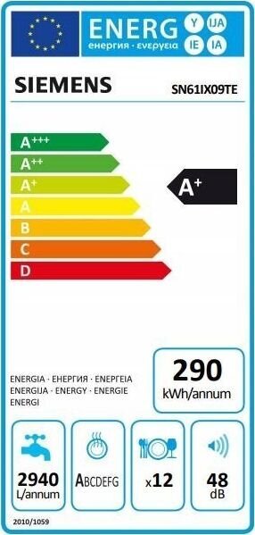 Siemens SN61IX09TE hind ja info | Nõudepesumasinad | hansapost.ee