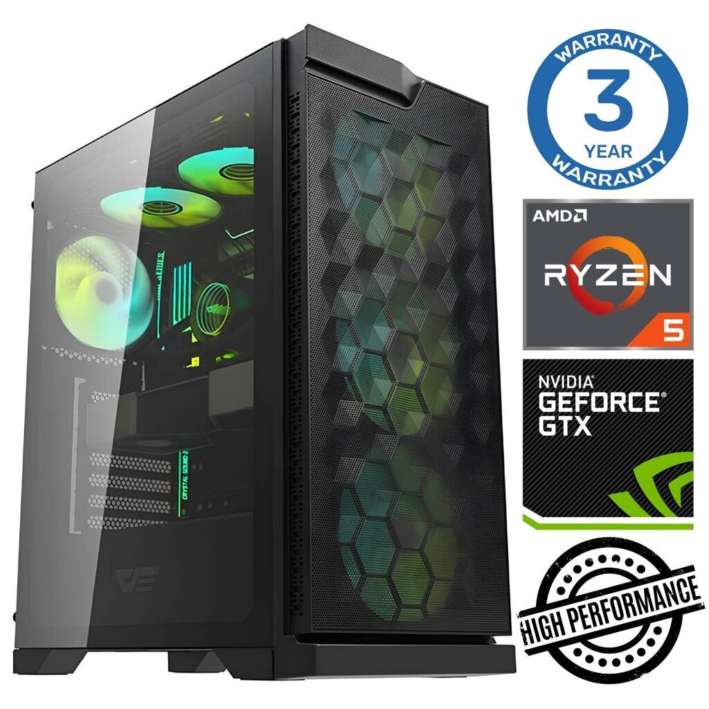 Intop Ryzen 5 5600X 16GB 250SSD M.2 NVME GTX1650 4GB no-OS hind ja info | Lauaarvutid | hansapost.ee