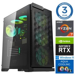 INTOP AQUA Ryzen 7 7700X 32GB DDR5 2TB SSD M.2 NVME RTX3060 12GB WIN11Pro цена и информация | Стационарные компьютеры | hansapost.ee