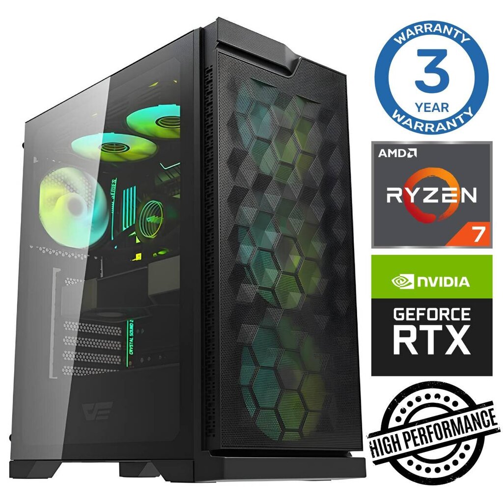 Intop Ryzen 7 5700X 16GB 250SSD M.2 NVME RTX3050 6GB no-OS hind ja info | Lauaarvutid | hansapost.ee