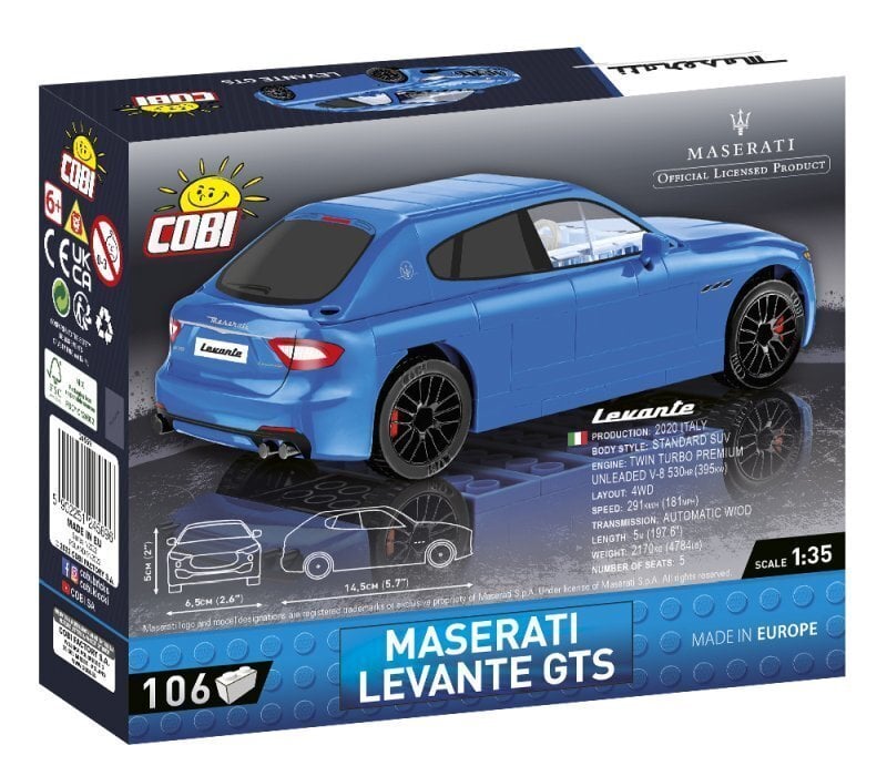 Konstruktor Cobi Maserati Levante GTS 24569, 106 tk цена и информация | Klotsid ja konstruktorid | hansapost.ee