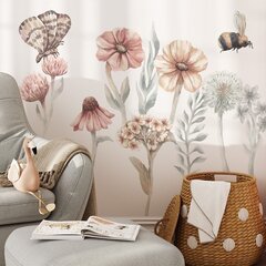 Наклейки на стену Pastelowe Love полевые цветы I цена и информация | Декоративные наклейки | hansapost.ee