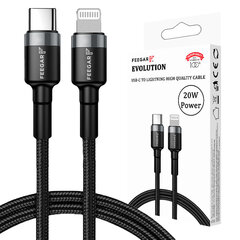 Кабель Feegar Cable USB-C Lightning PD 20 Вт нейлон для iPad iPhone 14 13 Pro 12 11 10 X 8 7 цена и информация | Feegar Телефоны и аксессуары | hansapost.ee