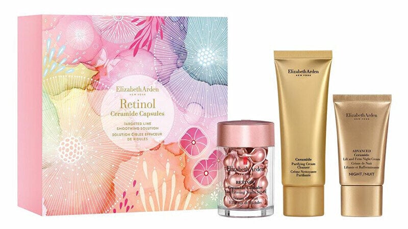 Komplekt näonaha hoolduseks Elizabeth Arden Retinol Ceramide Capsules: puhastuskreem, 50 ml + ööseerum kapslites, 30 tk. + pinguldav öökreem, 15 ml цена и информация | Näokreemid | hansapost.ee