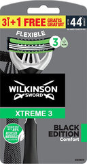 Набор одноразовых бритв Wilkinson Sword Xtreme 3 Black Edition Comfort 3+1 шт цена и информация | Средства для бритья | hansapost.ee