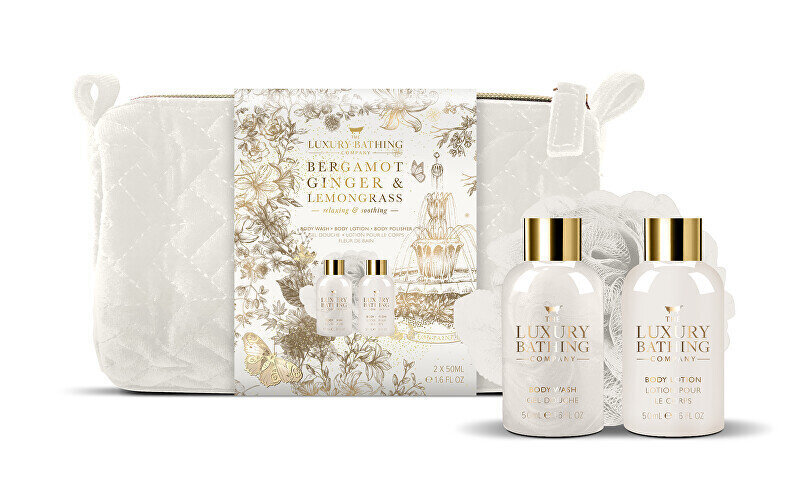 Kosmeetikakomplekt The Luxury Bathing Company: dušigeel, 50 ml + kehakreem, 50 ml + pesukäsn + kosmeetika цена и информация | Kehakreemid, kehaõlid ja losjoonid | hansapost.ee