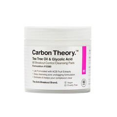 Диски для очищения лица Carbon Theory Tea Tree Oil &amp; Glycolic Acid 60 Breakout Control, 60 шт цена и информация | Аппараты для ухода за лицом | hansapost.ee