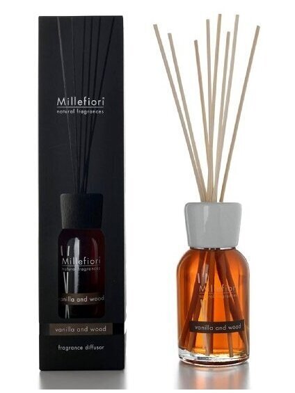 Kodulõhnastaja pulkadega Millefiori Milano Natural Vanilla &amp; Wood, 500 ml цена и информация | Lõhnapulgad ja kodulõhnastajad | hansapost.ee