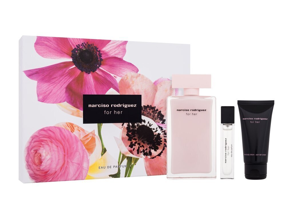 Komplekt Narciso Rodriguez Narciso Rodriguez naistele: Parfüüm EDP, 100 ml + Parfüüm EDP, 10 ml + kehakreem, 50 ml hind ja info | Parfüümid naistele | hansapost.ee