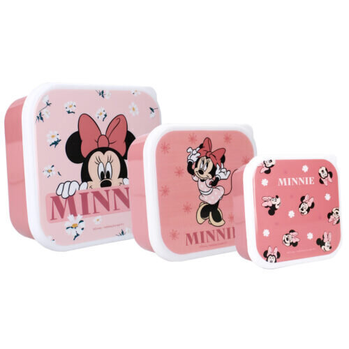 Laste lõunakarbi komplekt Minnie Mouse, 3 tk цена и информация | Toiduainete säilitusnõud | hansapost.ee