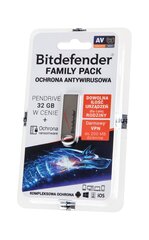 семейный пакет bitdefender на 1 год + 32gb pendrive цена и информация | Антивирусные программы | hansapost.ee