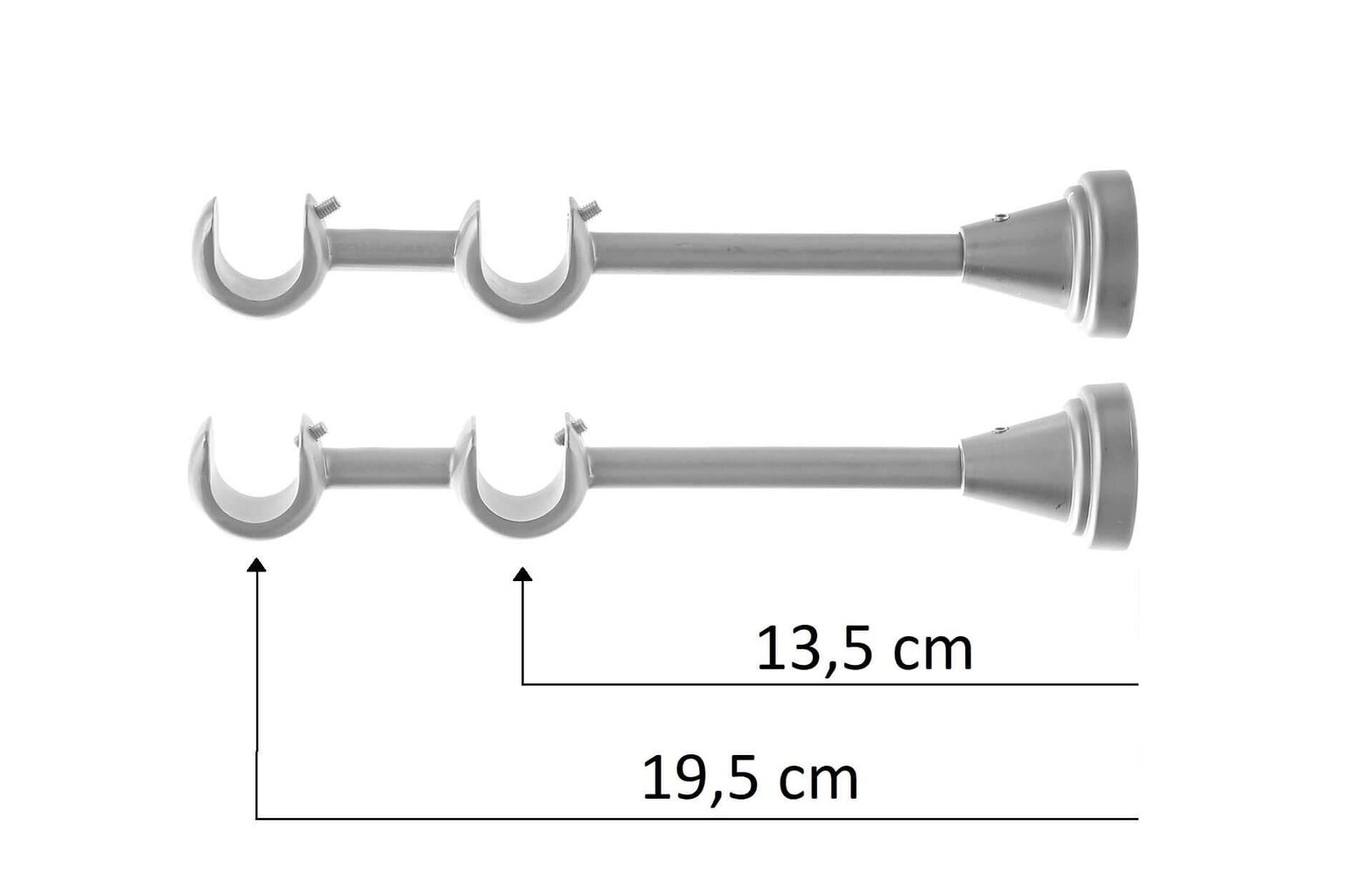 Double metal curtain rod 16 mm + 16 mm ELIZA, 180 cm, matt chrome цена и информация | Kardinapuud | hansapost.ee