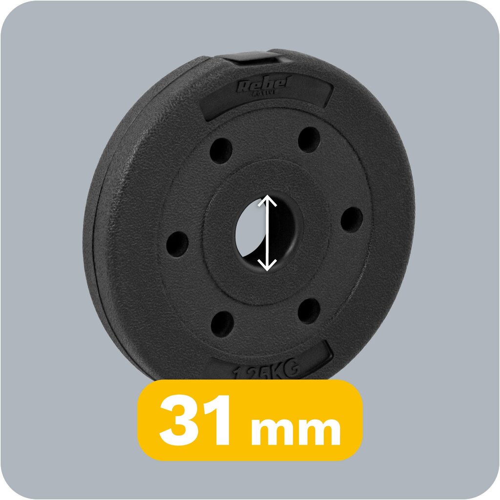 kaalukomplekt 4x1,25 kg, auk 31 mm цена и информация | Hantlid, kangid, raskused | hansapost.ee