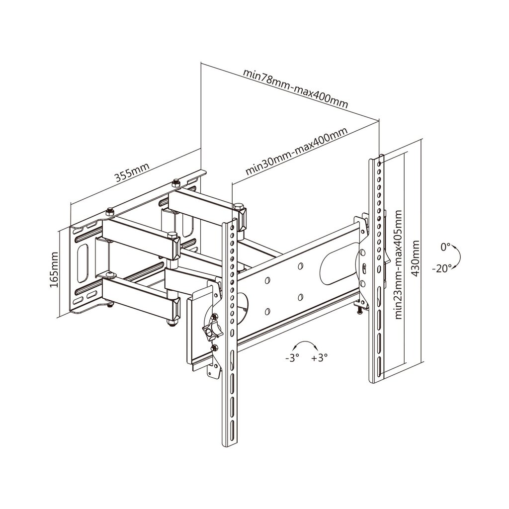 Cabletech UCH0198-2 32-55" hind ja info | Teleri seinakinnitused ja hoidjad | hansapost.ee