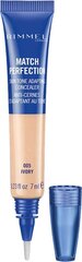 Rimmel Match Perfection Concealer Anti- Cernes peitekreem 7 ml, 005 Ivory hind ja info | Jumestuskreemid ja puudrid | hansapost.ee