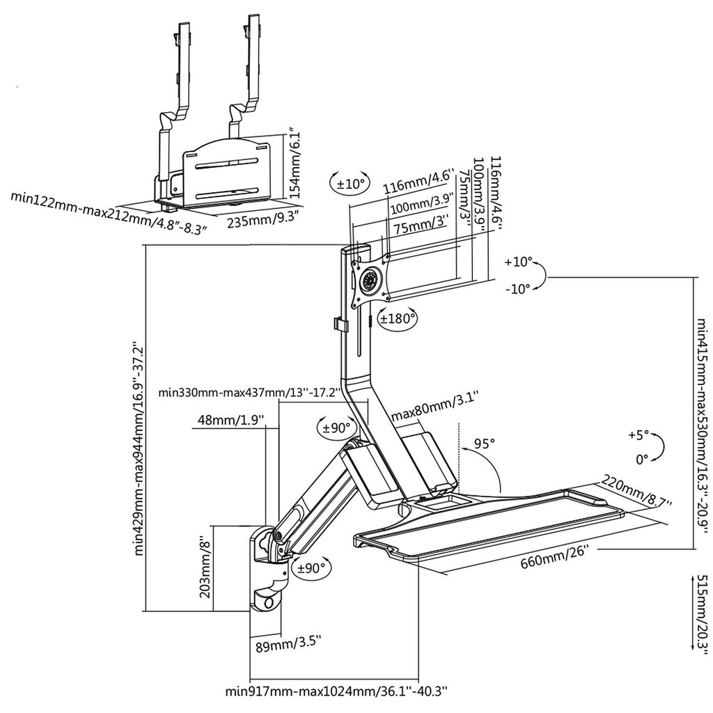 Maclean MC-838 цена и информация | Monitori kinnitused | hansapost.ee