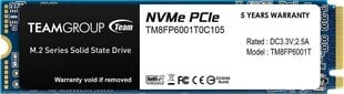 Team Group TM8FP6001T0C101 цена и информация | Внутренние жёсткие диски (HDD, SSD, Hybrid) | hansapost.ee