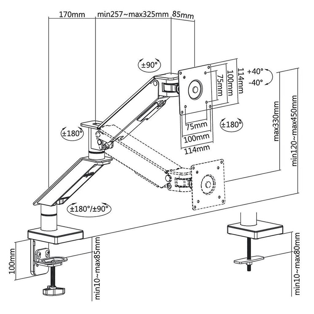 NanoRS Monitor TV Desk Mount hind ja info | Monitori kinnitused | hansapost.ee