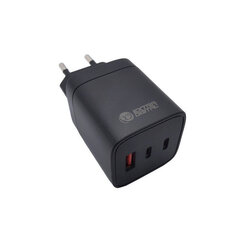 Зарядное устройство GaN 2x USB Type-C, USB Type-A: 65 Вт, PPS цена и информация | Зарядные устройства для телефонов | hansapost.ee