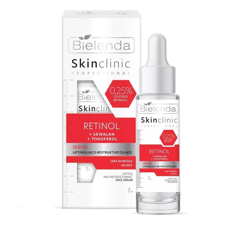 Näoseerum Bielenda Skin Clinic Professional 0,25% Retinol Lifting, 30 ml цена и информация | Näoõlid, ampullid ja seerumid | hansapost.ee