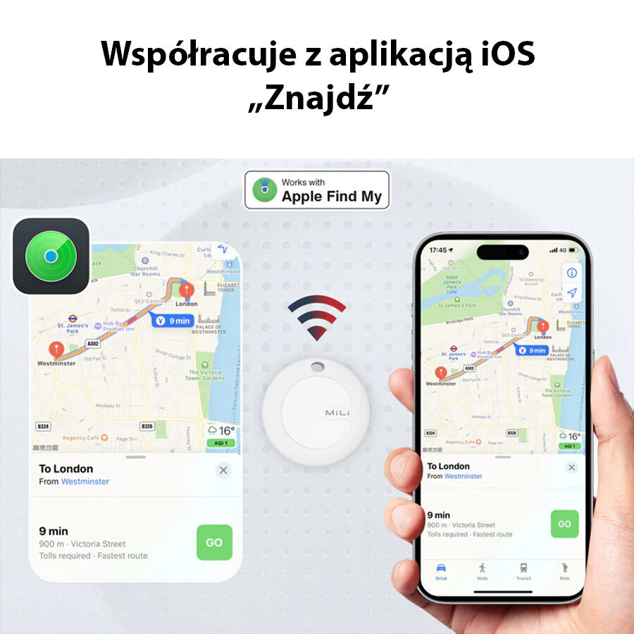 Mili MiTag Lokaator iOs. must цена и информация | Lisatarvikud mobiiltelefonidele | hansapost.ee