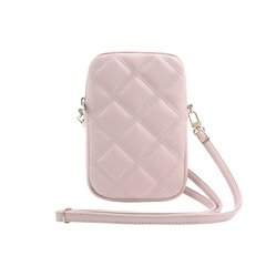 Guess PU Quilted 4G Metal Logo Wallet Phone Bag Zipper Pink цена и информация | Чехлы для телефонов | hansapost.ee