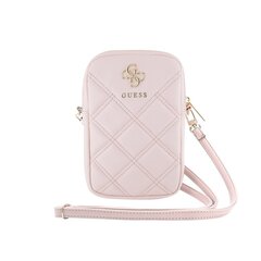 Guess PU Quilted 4G Metal Logo Wallet Phone Bag Zipper Pink цена и информация | Чехлы для телефонов | hansapost.ee