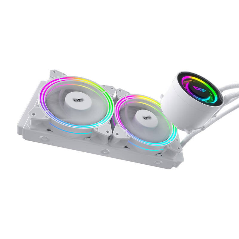 Darkflash TR240 PC Water Cooling AiO RGB 2x 120x120, baltas hind ja info | Arvuti ventilaatorid | hansapost.ee