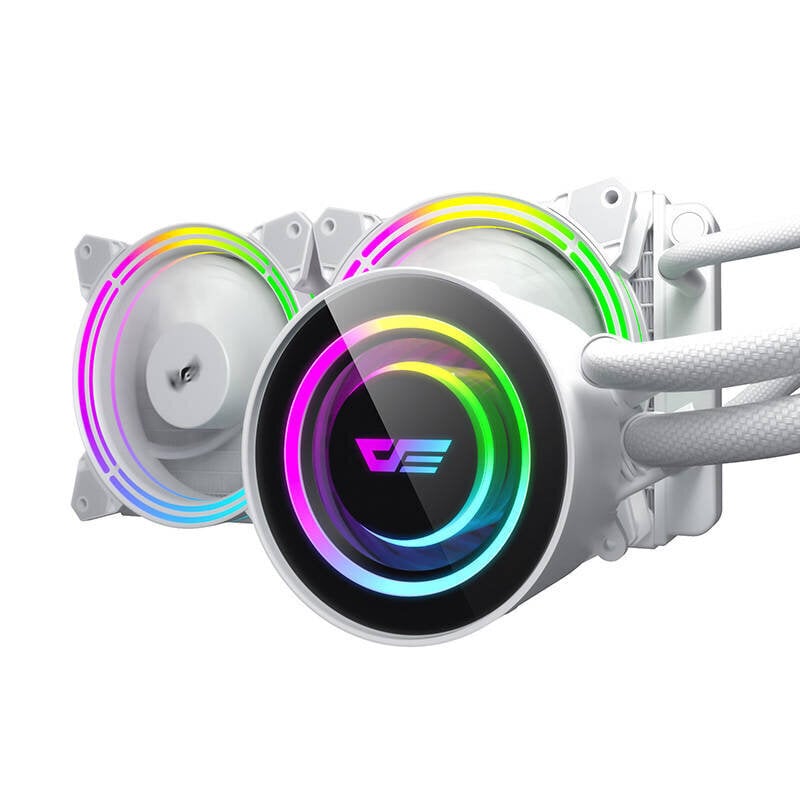 Darkflash TR240 PC Water Cooling AiO RGB 2x 120x120, baltas hind ja info | Arvuti ventilaatorid | hansapost.ee