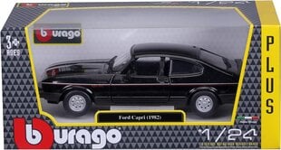 Mudelauto Bburago Ford Capri 1982 must 21093BK, 1:24 price and information | Mänguasjad poistele | hansapost.ee