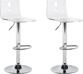 Набор из 2 барных стульев Beliani Busan, прозрачный/серебристый цена и информация | Стулья для кухни и столовой | hansapost.ee