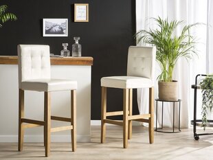 Комплект из 2 барных стульев Beliani Madison, белый/коричневый цена и информация | Стулья для кухни и столовой | hansapost.ee