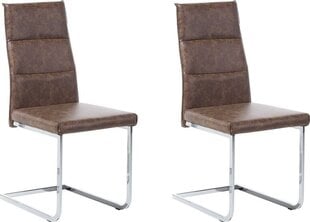 Комплект из 2-х стульев Beliani Rockford, коричневые / серебристые цена и информация | Стулья для кухни и столовой | hansapost.ee