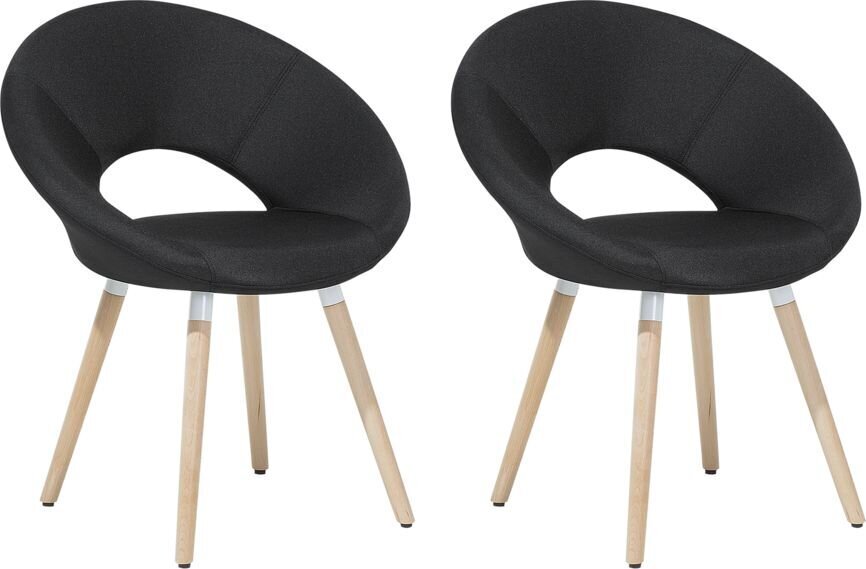 2 tooli komplekt Beliani Roslyn, must/pruun hind ja info | Köögitoolid, söögitoolid | hansapost.ee