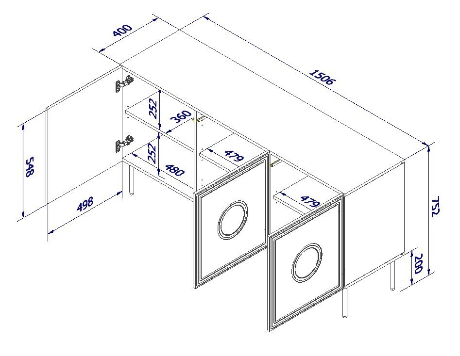 Kummut Cama Meble Palazzo, must hind ja info | Kummutid | hansapost.ee