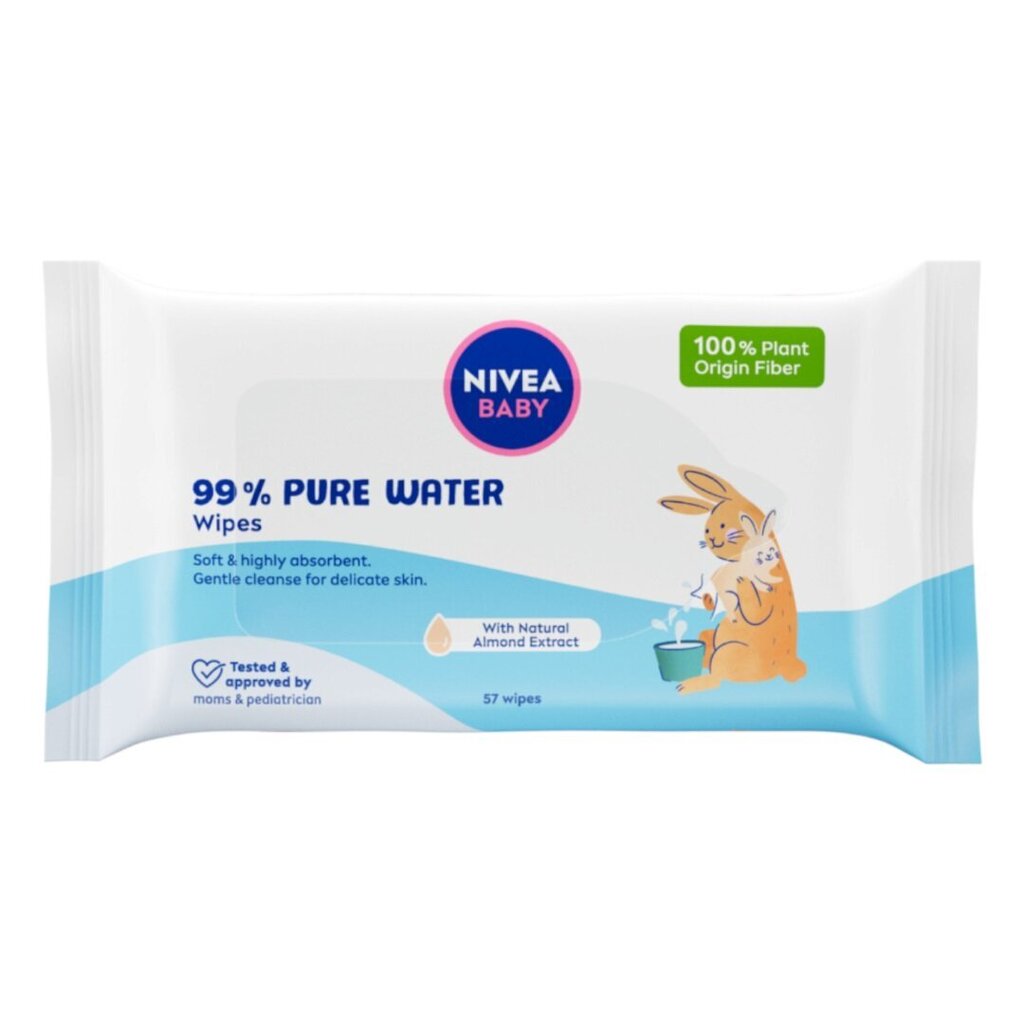 Niisked salvrätikud Nivea Baby Pure Water, 57 tk. цена и информация | Niisked salvrätikud lastele | hansapost.ee