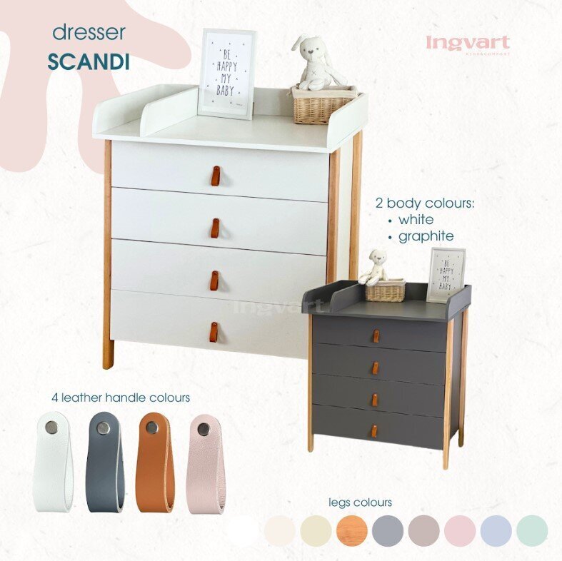 Kummut Ingvart Scandi 2-in-1, 85x80x50 cm, valge hind ja info | Kummutid | hansapost.ee