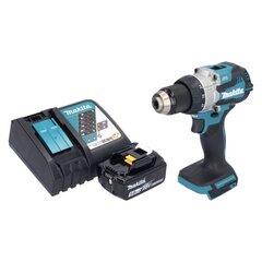 Аккумуляторная дрель-шуруповерт Makita DDF 489 RT1 18 V 73 Nm бесщеточный + 1 аккумулятор 5,0 Ah + зарядное устройство цена и информация | Дрели и шуруповёрты | hansapost.ee