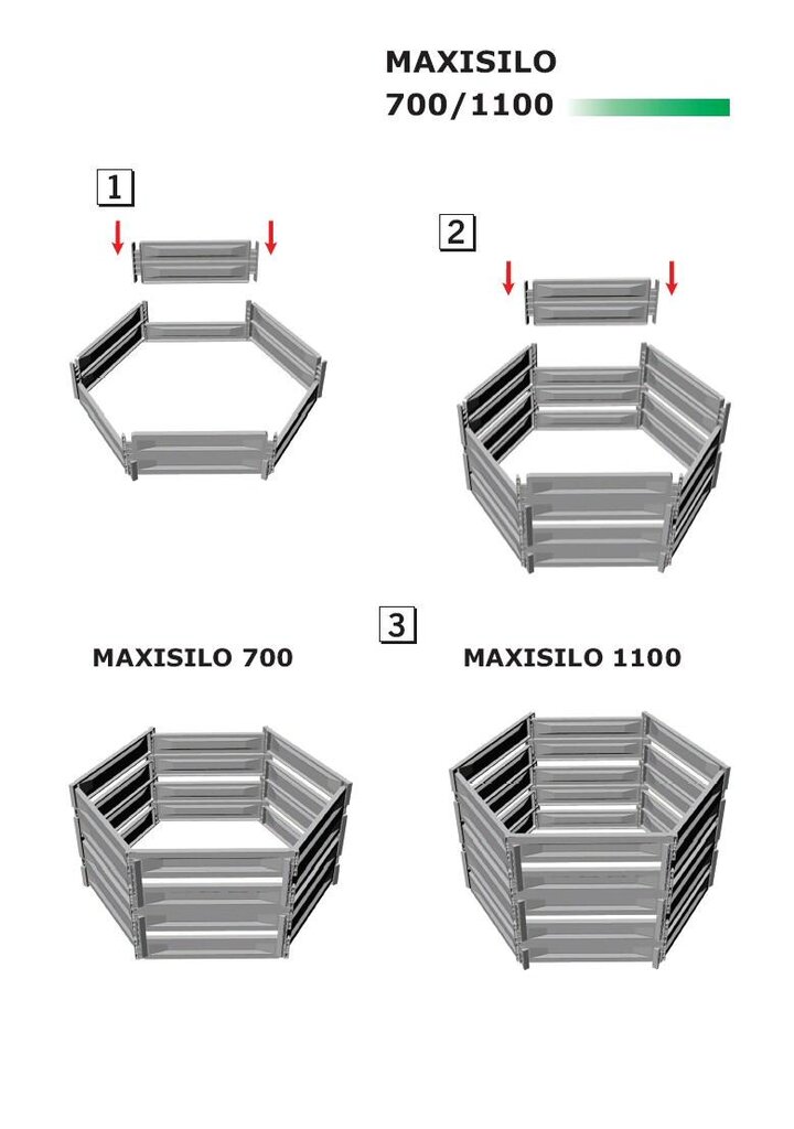 Kompostikast Maxisilo 1100 hind ja info | Prügikonteinerid ja kompostrid | hansapost.ee