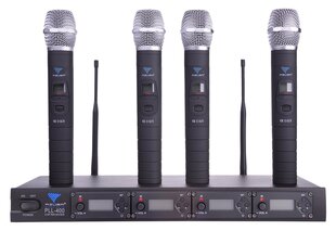 pll-400 uhf микрофон 4 канала (4 ручных микрофона) цена и информация | Микрофоны | hansapost.ee