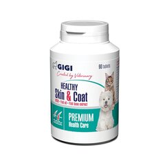 Добавка Gigi для кошек и собак в таблетках Healthy Skin & Coat, 90 штук цена и информация | Витамины, добавки и средства от паразитов для кошек | hansapost.ee