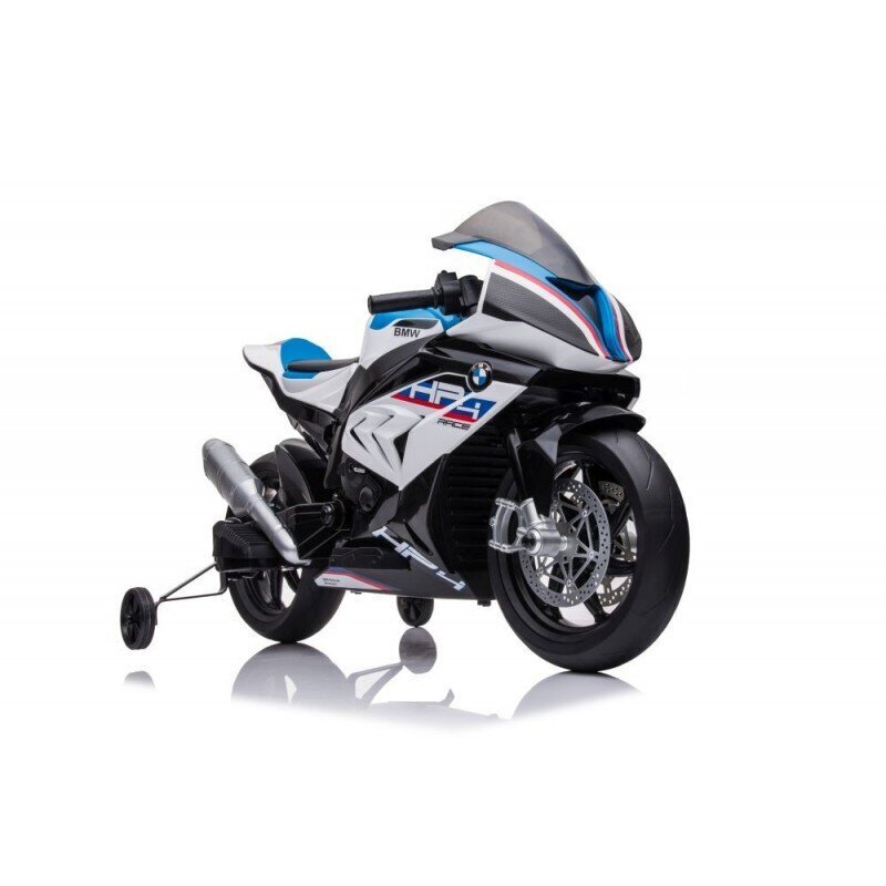 Akutoitel mootorratas lastele Lean Toys BMW HP4 Race JT5001, valge hind ja info | Laste elektriautod | hansapost.ee