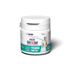 Gigi добавка для кошек и собак в таблетках Healthy Skin & Coat, 21 штука цена и информация | Витамины, добавки и средства от паразитов для кошек | hansapost.ee