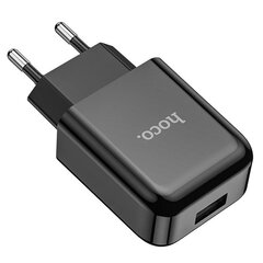 Универсальное зарядное устройство Hoco N2 USB / 5V / 2.4A + USB-C провод, 1 м черное цена и информация | Зарядные устройства для телефонов | hansapost.ee